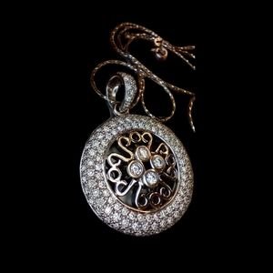 2 carat halo diamond necklace new